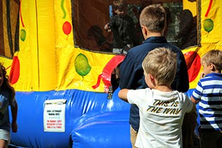 Are bouncy castles allowed in the village hall you've booked?