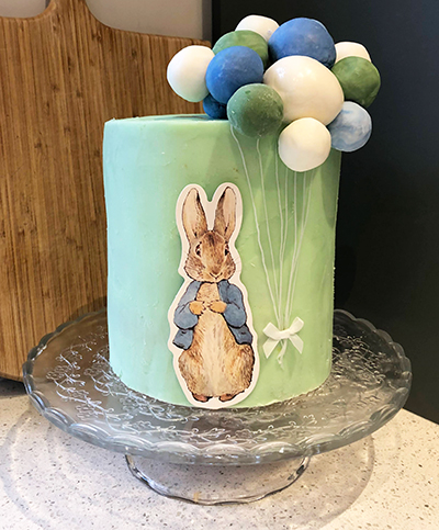 peter rabbit christening cake